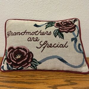 Floral Embroidered Special Grandmother Pillow
